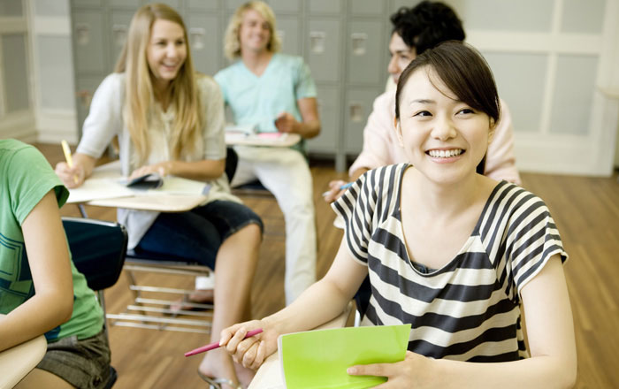 カナダの留学生の典型的な一日　授業中